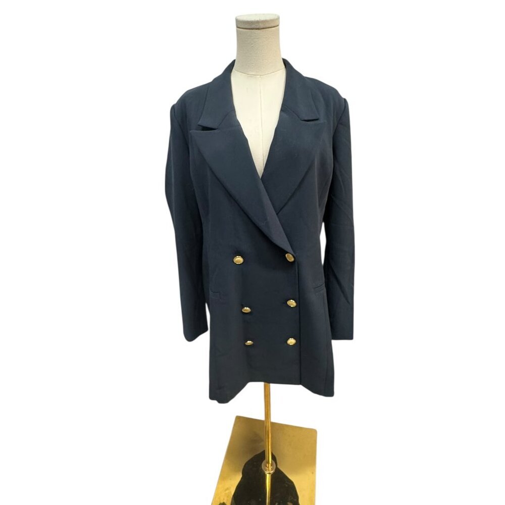 Good American Navy Double-Breasted Blazer – Size 4 (XL) – NWOT
